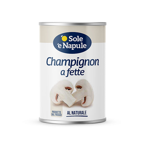 O Sole e Napule Sliced Champignon Mushrooms, 14 oz | 400g