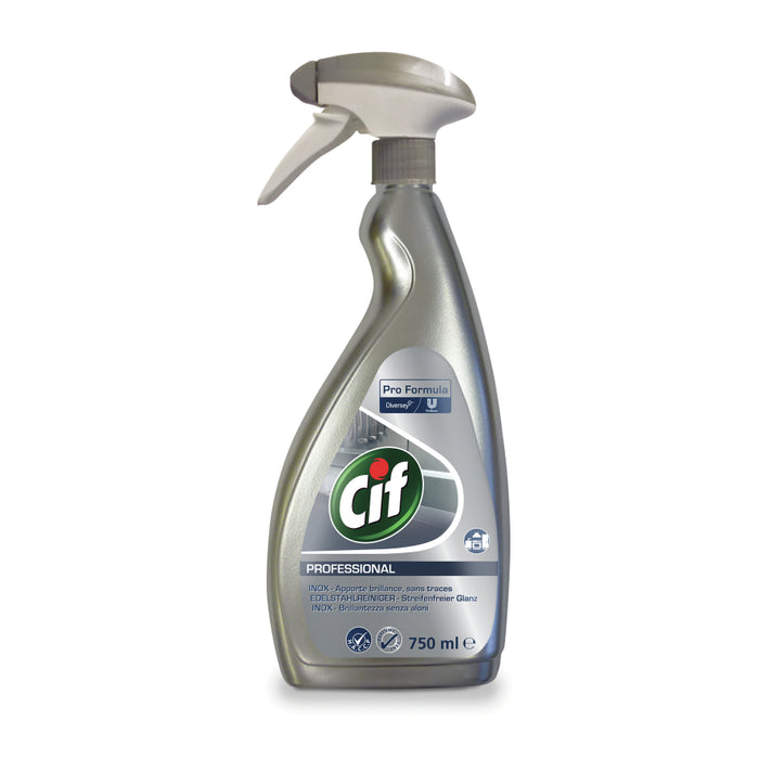 Cif Professional Stainless Steel and Glass Cleaner, 25.36 oz | 750ml