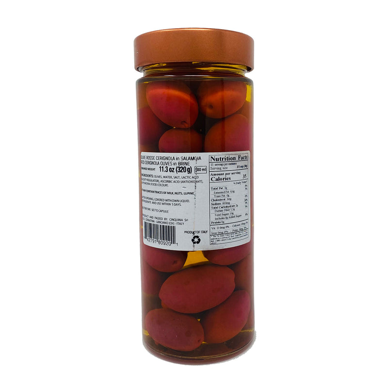 Cinquina Red Cerignola Olives, 11.35 oz