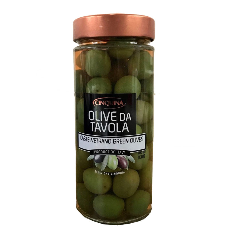 Cinquina Green Castelvetrano Olives, 11.35 oz | 320g
