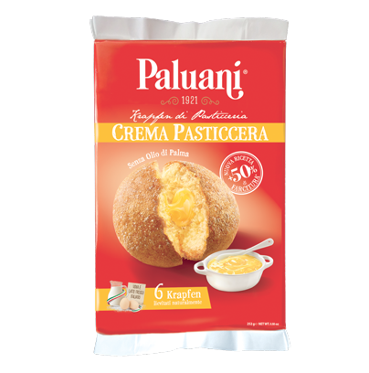 Paluani Krapfen with Custard Cream Filling, Crema Pasticcera, 252g