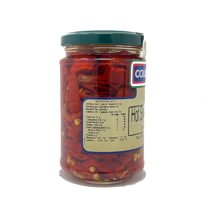Coluccio Hot Sliced Peppers in Olive Oil, 9.52 oz | 270g