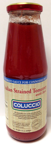 Coluccio Italian Strained Tomatoes with Basil, 680g