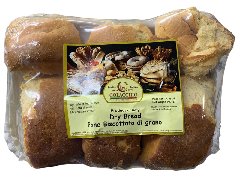 Colacchio Dry Bread, Pane Biscottato di Grano, 17.6 oz -500g