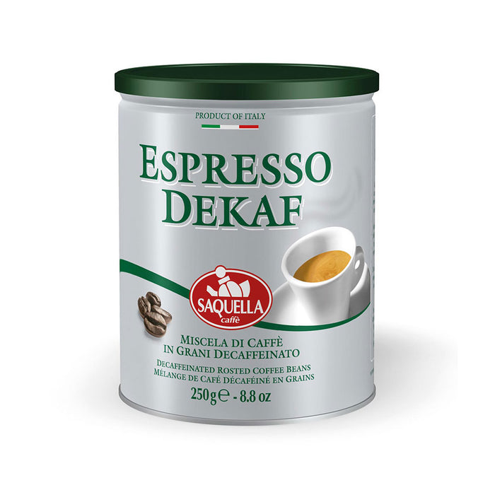 Saquella Caffe Espresso Dekaf Tin, 8.8 oz | 250g