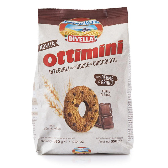 Divella Ottimini Whole Wheat with Chocolate Chip Cookies, 14 oz | 400g