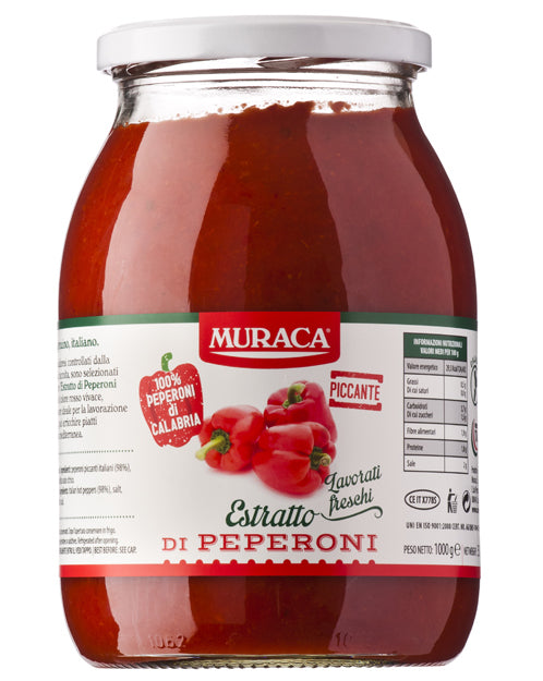 Muraca 100% Calabrian Hot Chili Pepper Paste Sauce, 19 oz | 530g