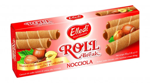 Elledi Roll Break Nocciola (Rolled Wafers Hazelnut) 2.8 oz