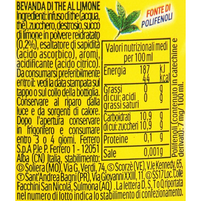Estathé - Lemon Ice Tea Can (330ml / 6x330ml) - Italian Supermarkets