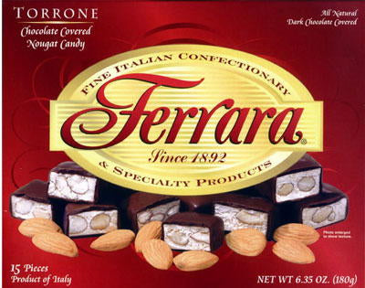 Ferrara Dark Chocolate Covered Torrone 6.35 oz (180g) 18 pieces