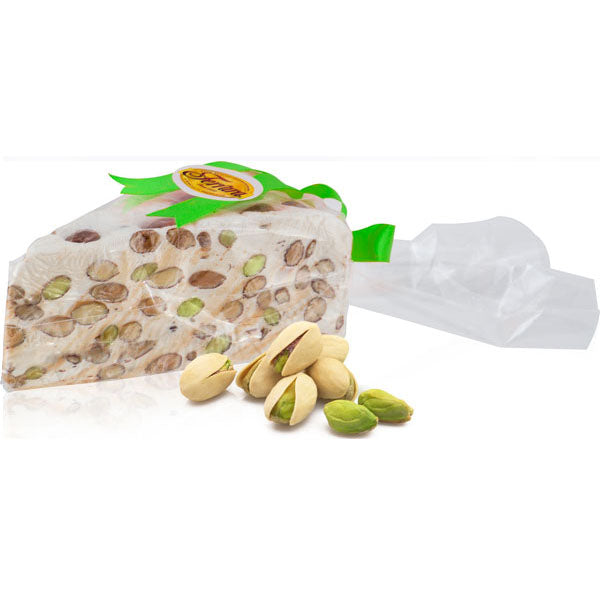 Ferrara Soft cake cut Pistachio & Almond Torrone, Soft Nougat, 10.5 oz