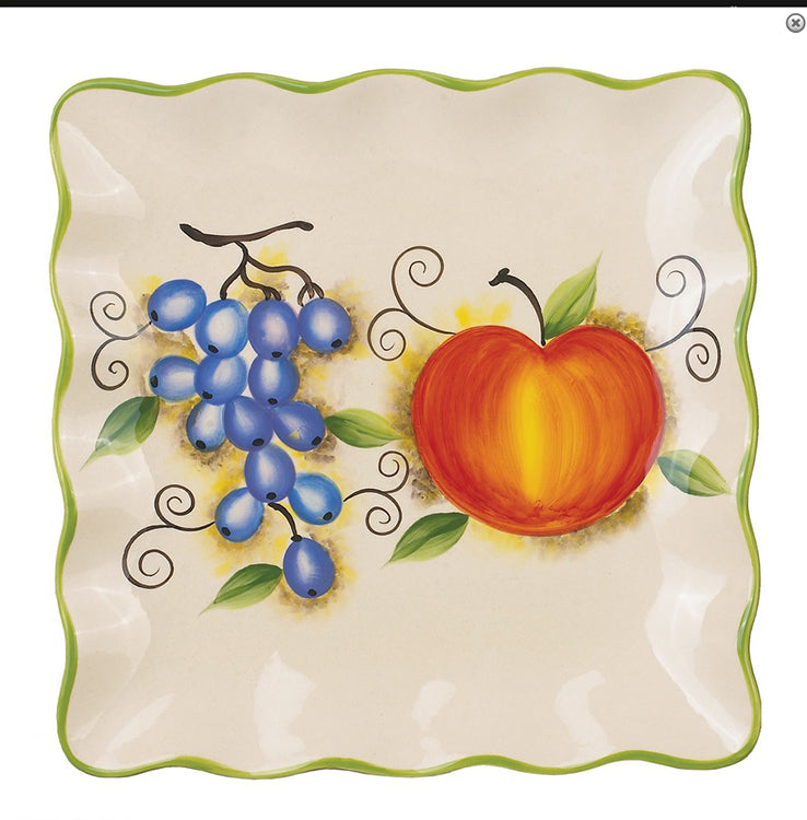 Fruit Design Square Plate 11"