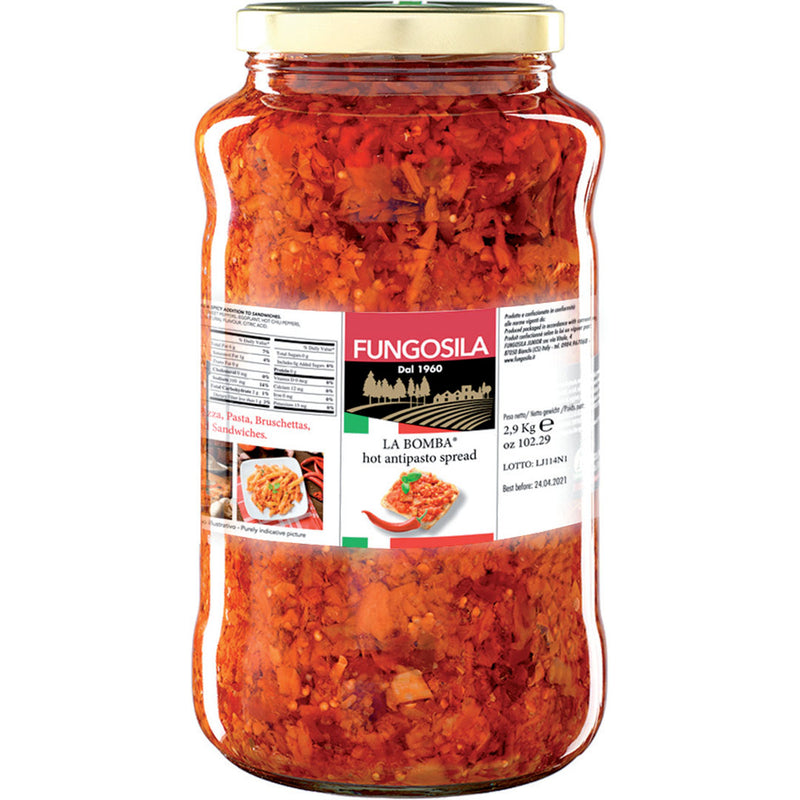 Fungosila La Bomba- Hot Antipasto Peppers, 10.22 oz (290g)
