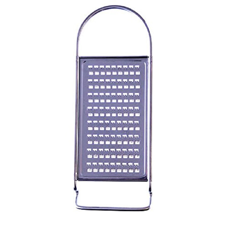 Giannini Factotum Fine Grater with a silver finish and a looped handle at the top.