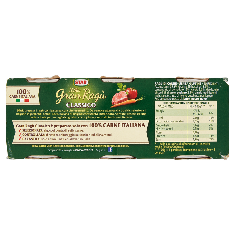 Star il Mio Gran Ragù Classic, 3 x 100g