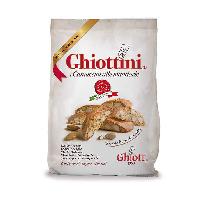 Ghiott Ghiottini Almond Biscotti Cookies, Cantuccini, 1kg - 35oz bag