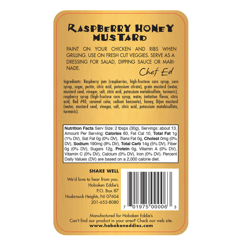 Hoboken Eddie's Raspberry Honey Mustard 14 oz