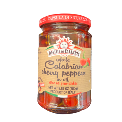 Delizie Di Calabria Whole Calabrian Cherry Peppers, 9.87 oz | 280g