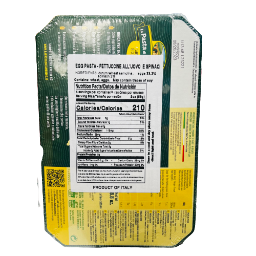 La Pasta di Camerino Spinach Fettuccine Egg Pasta, 8.8 oz | 250g