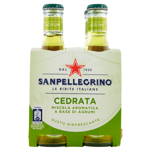 SanPellegrino Soda, Cedrata Citron, 6.8 oz, 4 pack