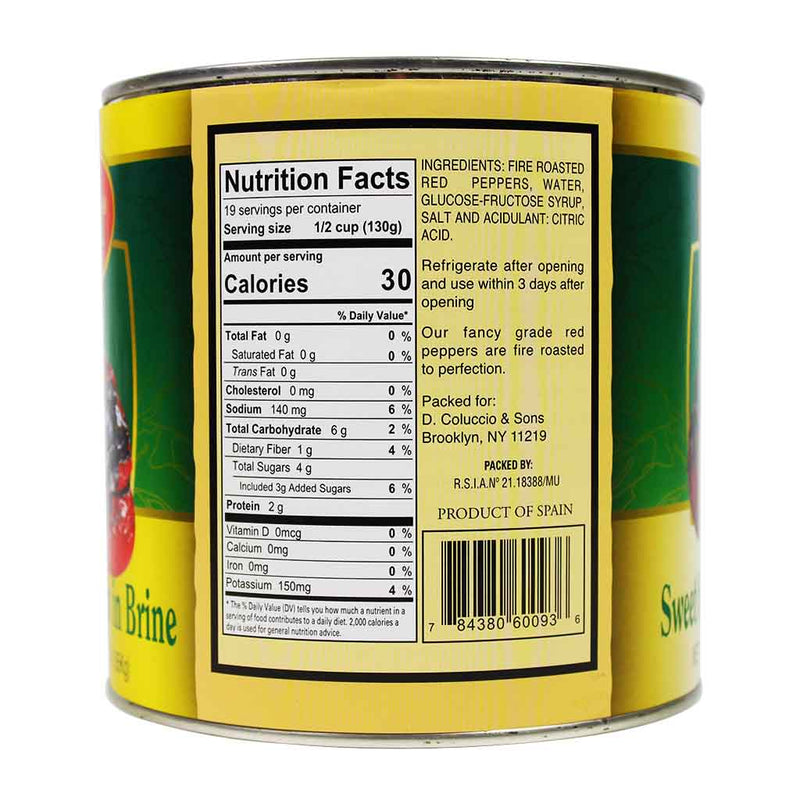 Marinella Sweet Fire Roasted Peppers, 88.02 oz | 2.5kg