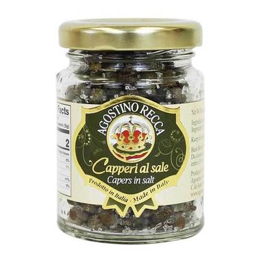 Agostino Recca Capers in Salt, 2.3 oz | 65g Jar