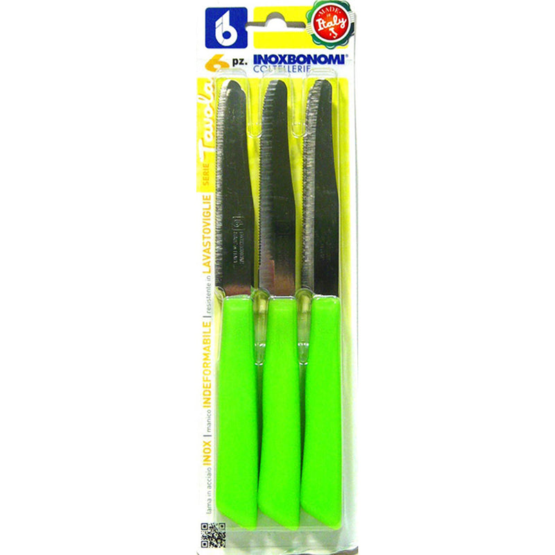 Inoxbomi Table Knife 11 cm GREEN, Set of 6 Pcs
