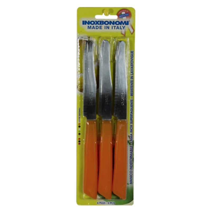 Inoxbomi Table Knife 11 cm ORANGE, Set of 6 Pcs