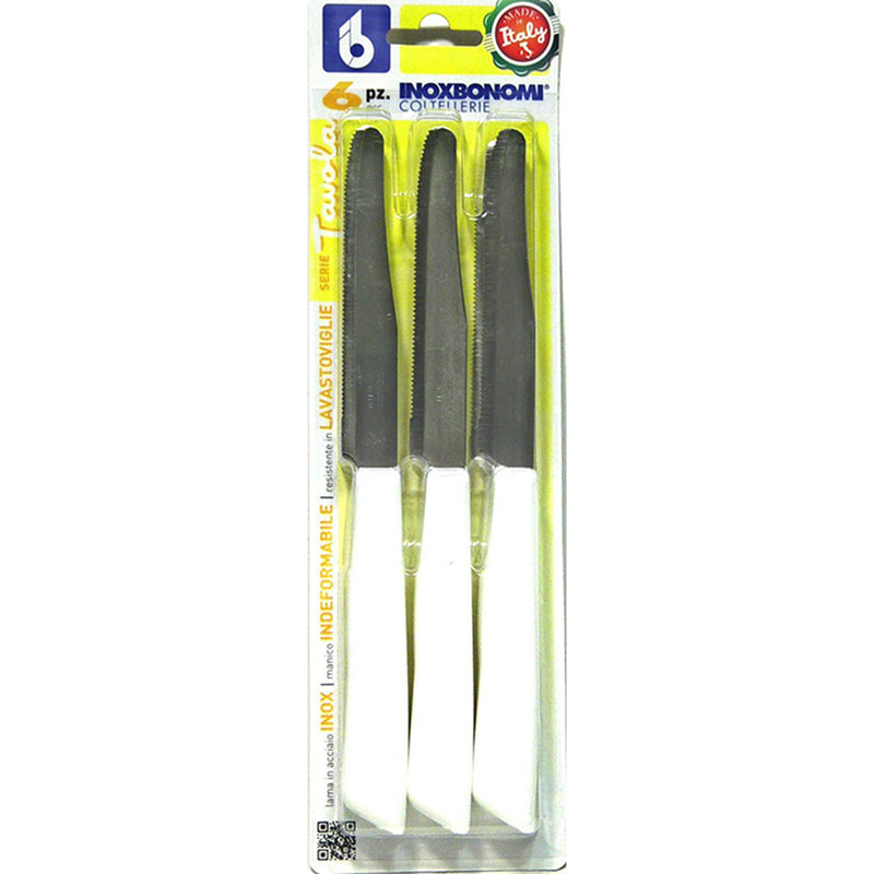 Inoxbomi Table Knife 11 cm WHITE, Set of 6 Pcs