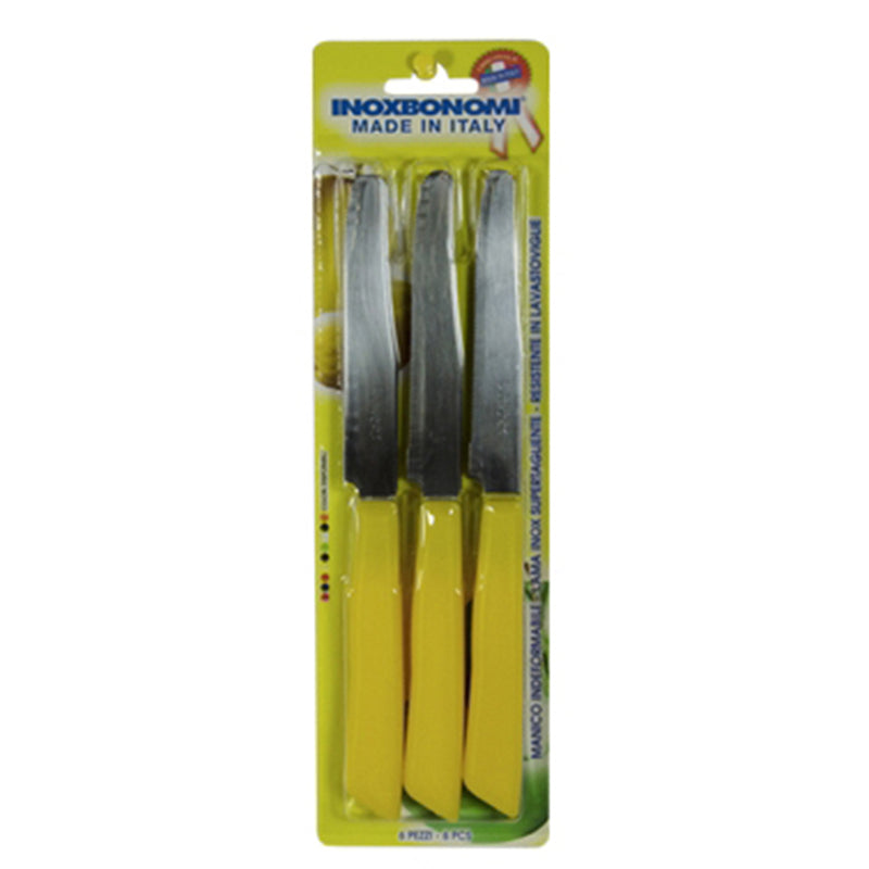 Inoxbomi Table Knife 11 cm YELLOW, Set of 6 Pcs