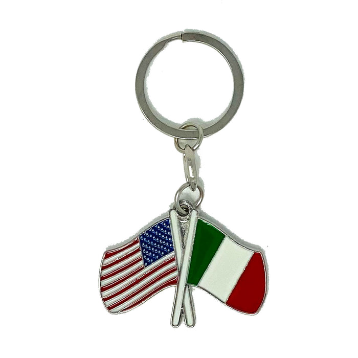 Italian & American Flag Keychain