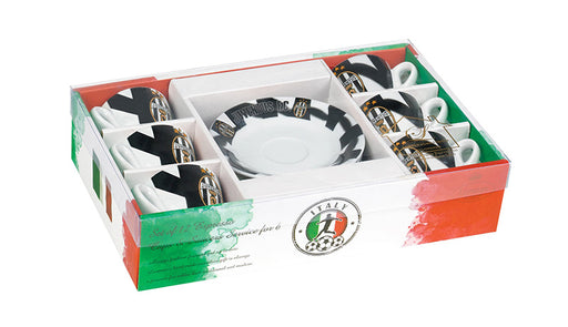 Juventus F.C. Espresso Cups and Saucers set of 6