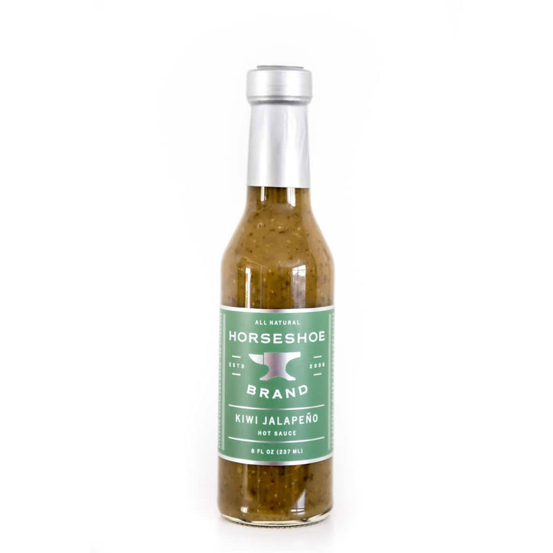 Horseshoe Brand Kiwi Jalapeno Hot Sauce,  8 oz Bottle