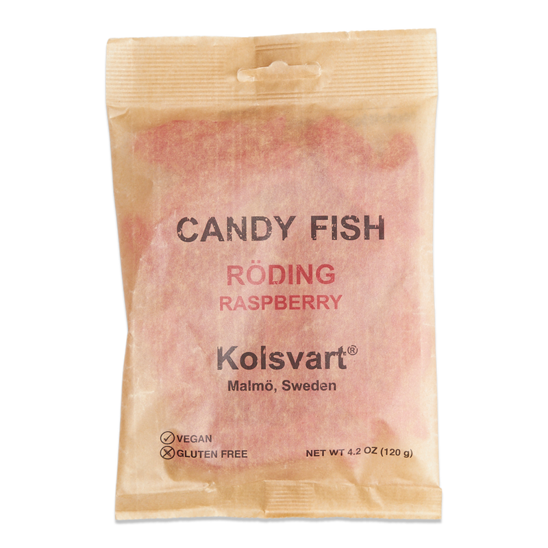 Roding Candy Fish Kolsvart Roding Raspberry Candy Fish, 4.2 oz | 120g — Piccolo's ...