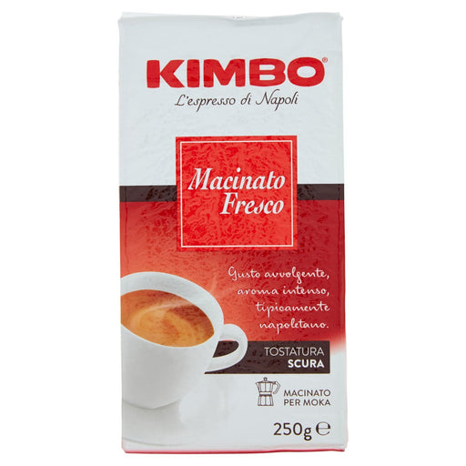 Kimbo Macinato Fresco Ground Coffee, Dark Roast, Tostatura Scura —  Piccolo's Gastronomia Italiana