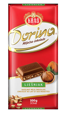 Kras Dorina Hazelnut Milk Chocolate Bar, 300g