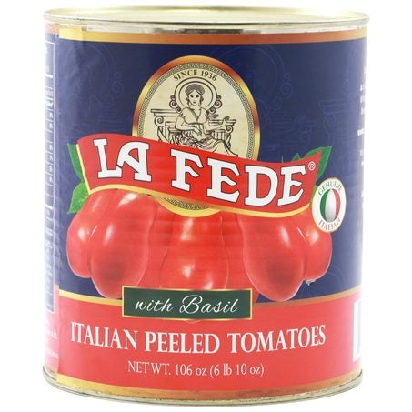La Fede Italian Peeled Tomatoes with Basil, 106 oz #10 Can