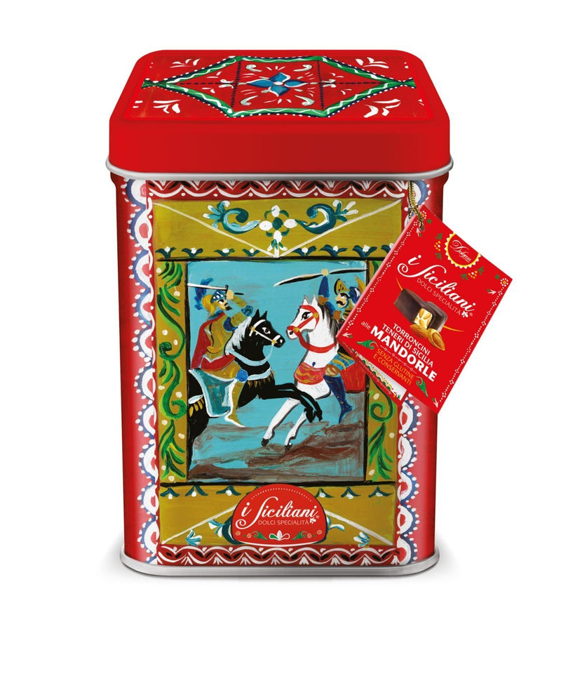 Dolgam Tall Gift Tin Torroncini Soft Nougat 6 Assorted Flavors, 8.8 oz | 250g