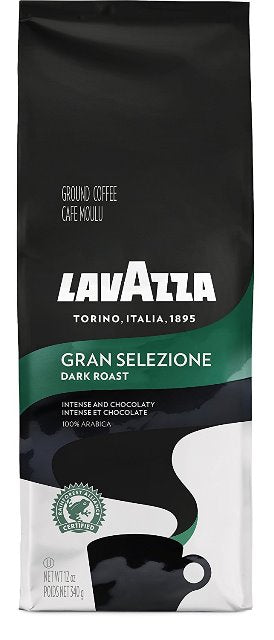 Lavazza Gran Selezione Ground Coffee Blend, Dark Roast, 12-oz