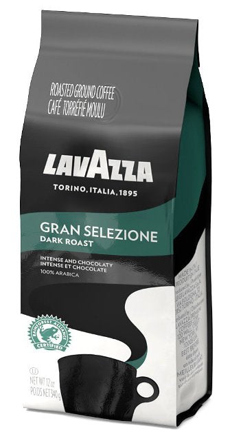 Lavazza Gran Selezione Ground Coffee Blend, Dark Roast, 12-oz