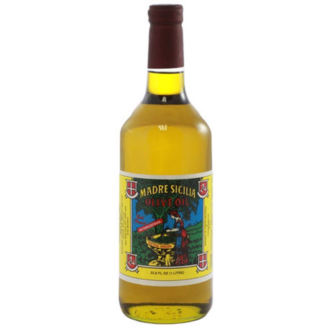 Madre Sicilia Extra Virgin Olive Oil Round Bottle, 33.8 fl oz | 1