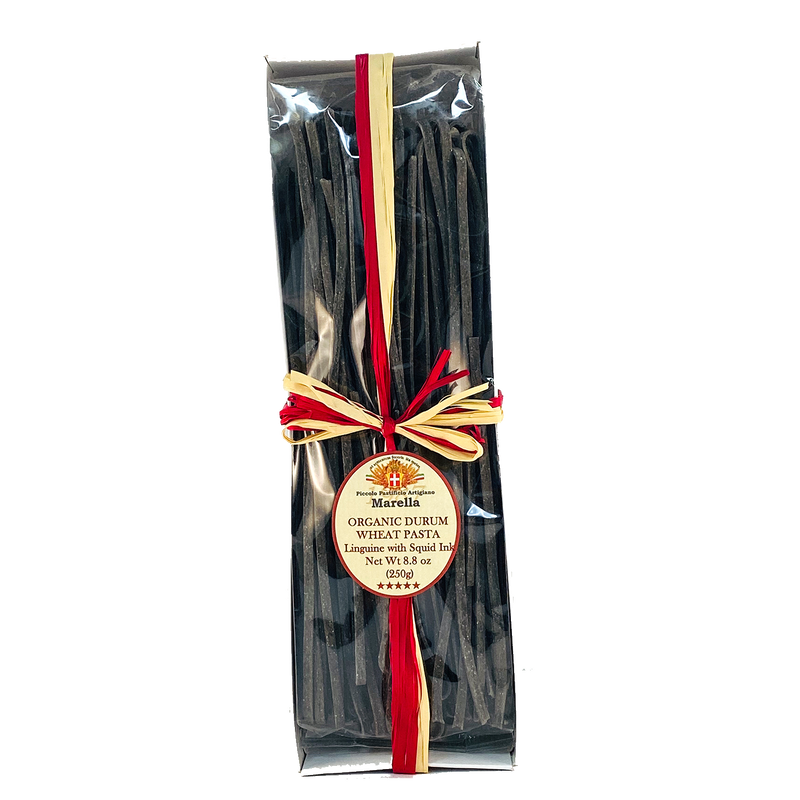 Marella Linguine With Squid Ink, Organic Pasta from Italy, 8.8 oz