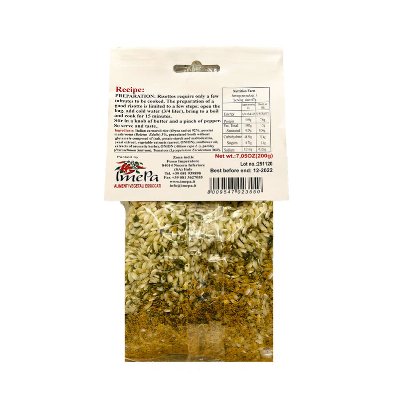 Marinella Risotto Porcini Mushrooms with Carnaroli Rice, Ready in 15 min, 7.05 oz | 200g