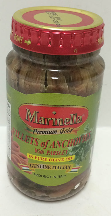Marinella Anchovies with Parsley in Olive Oil, 140g jar