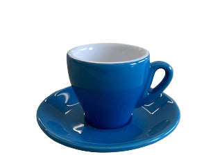 Nuova Point - Milano Espresso Cups and Saucers, Blue, Set of 6