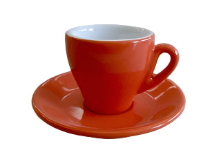 Nuova Point - Milano Espresso Cups and Saucers, Orange, Set of 6