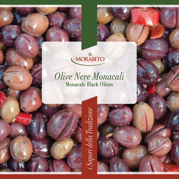 Morabito Monacale Black Olives, Olive Nere Monacali, 5 lb 8 oz | 2500g
