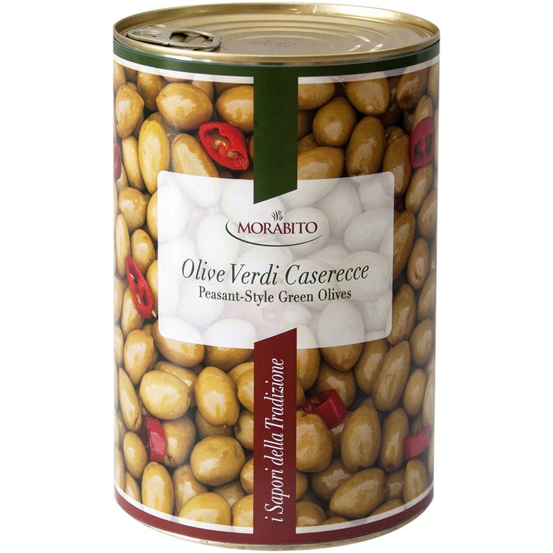 Morabito Peasant-Style Green Olives, Olive Verdi Caserecce, 5 lb 8 oz | 2500g