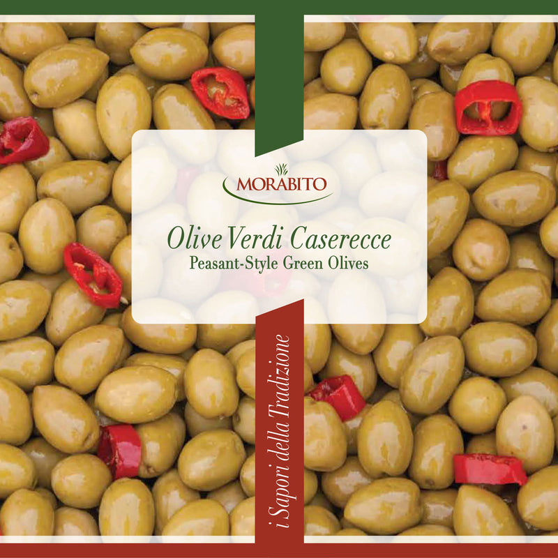 Morabito Peasant-Style Green Olives, Olive Verdi Caserecce, 5 lb 8 oz | 2500g