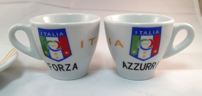 Italy National Team Espresso Cups and Saucers set of 6
